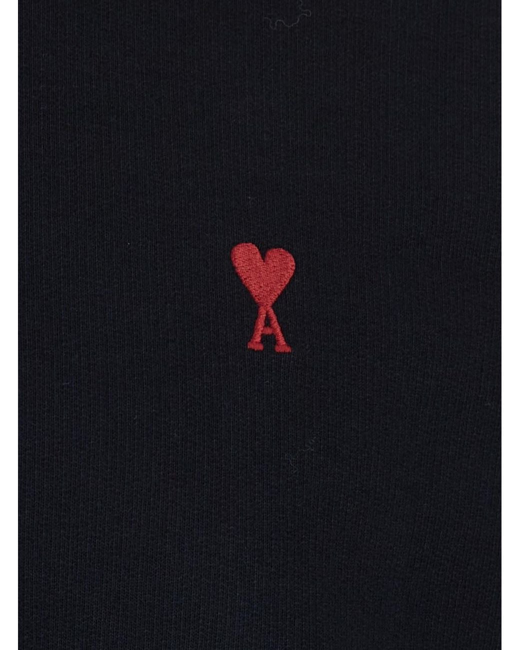 AMI Blue Sweatshirt With Ami De Coeur Logo On The Front for men