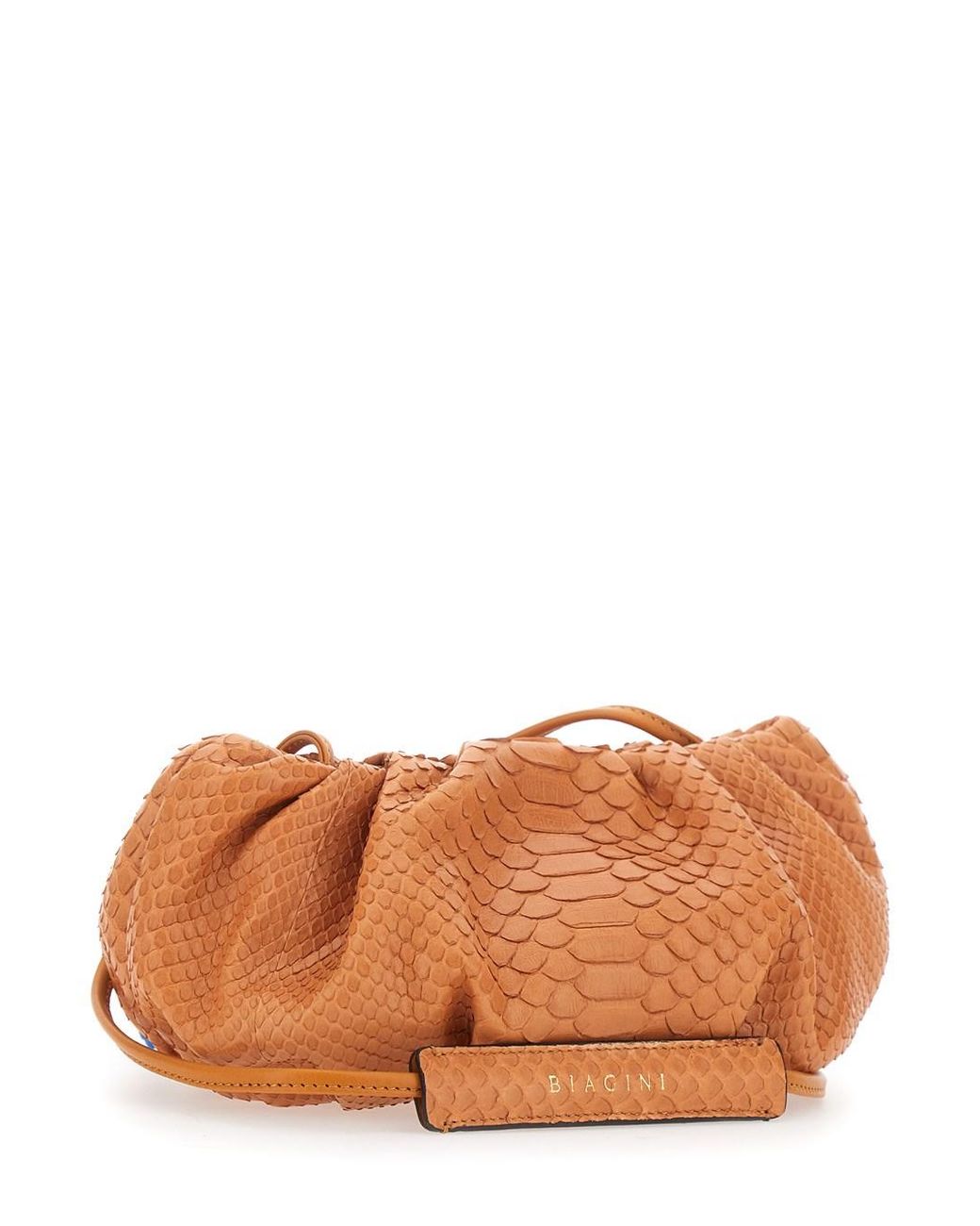 Biaggini Orange 'Pillow' Clutch With Shoulder Strap And Magnetic Closur