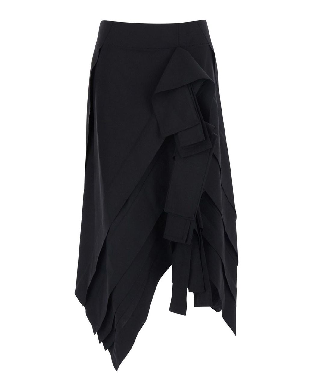 Bottega Veneta Blue Midi Skirt With All-Over Ruffles