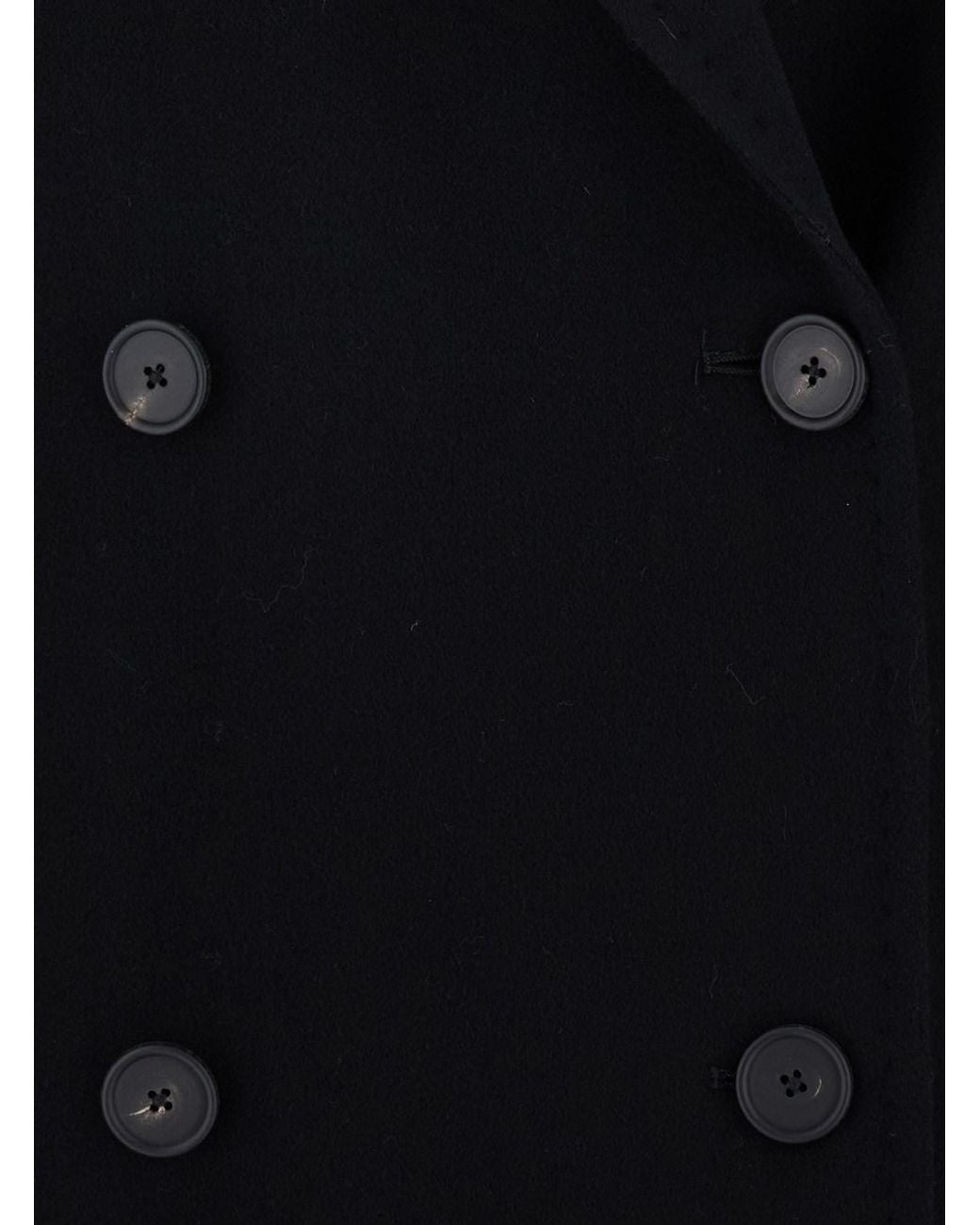 Tagliatore Black Coat With Classic Collar And Button Closure