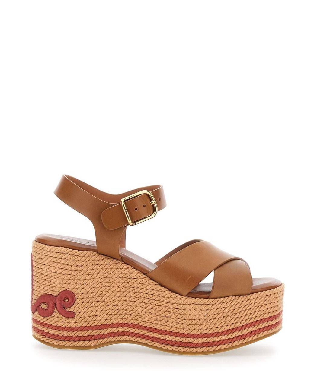 Chloé Brown Chloé Wedges With Embroidered Logo On The Heel