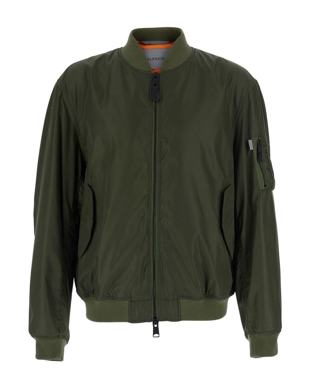 Balenciaga Green Bomber Jacket Tech Fabric Coat for men