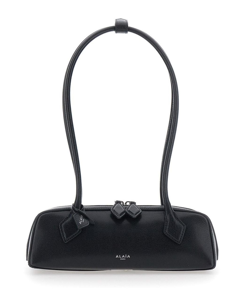 Alaïa Black Teckel Small Goatskin Bag With Leather Detail