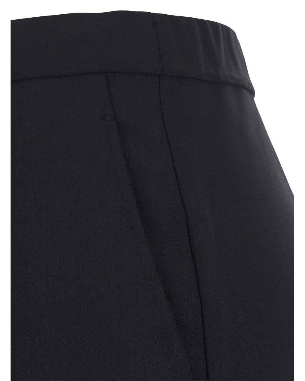 Max Mara Blue Pants With Pockets And Straight Hem