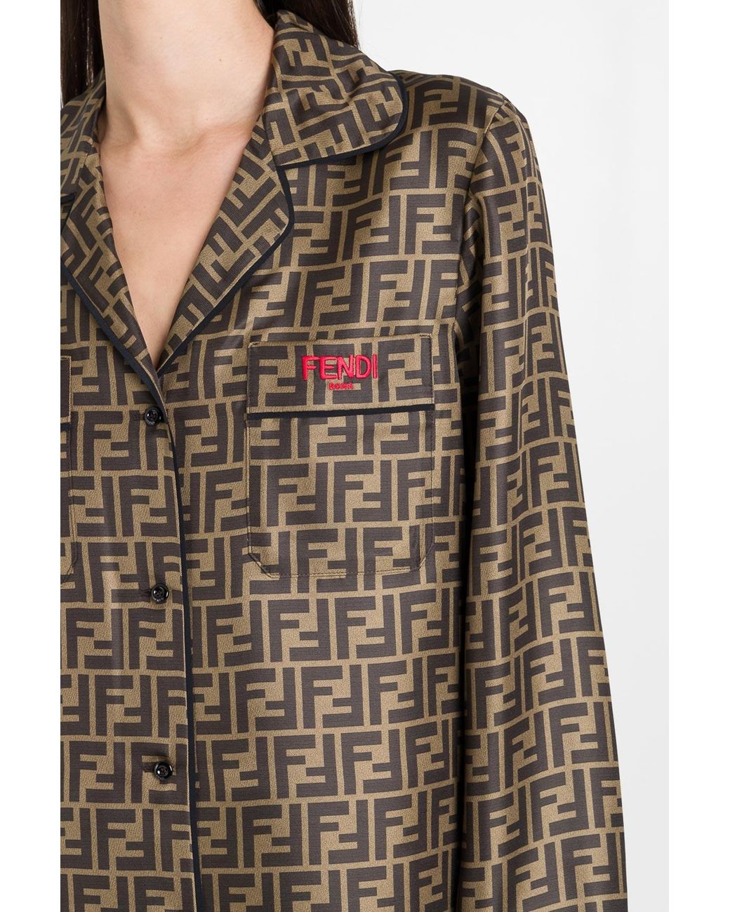 Fendi Ff Pyjama Shirt in Brown | Lyst