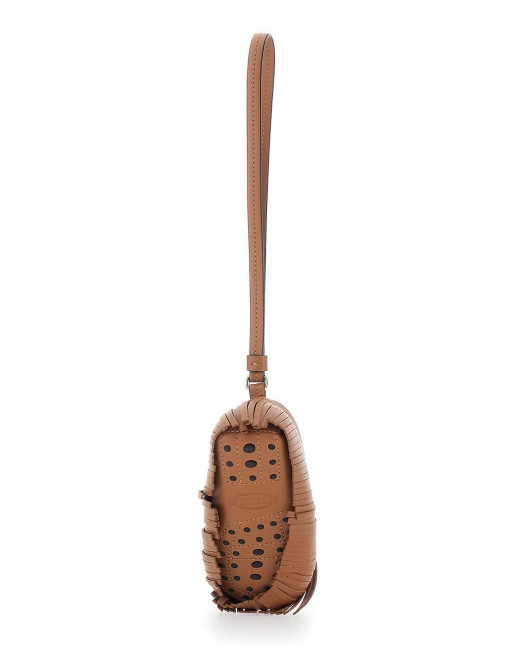Tod's White Pendant With Fringed And Wrist Strap