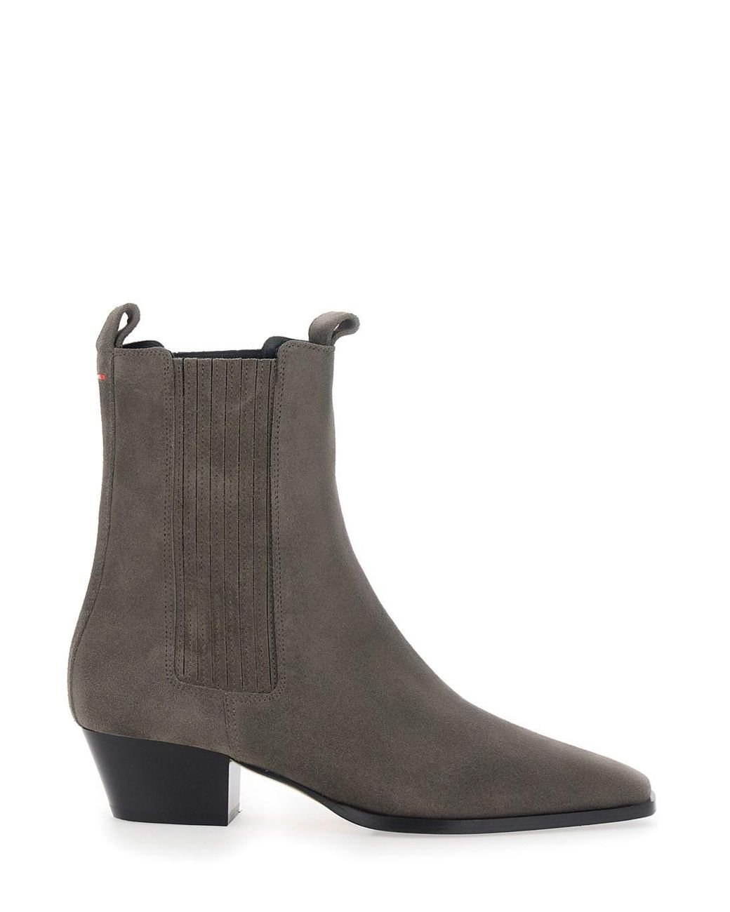Aeyde Brown 'Agata' Ankle Boots With Elastic Details On The Side
