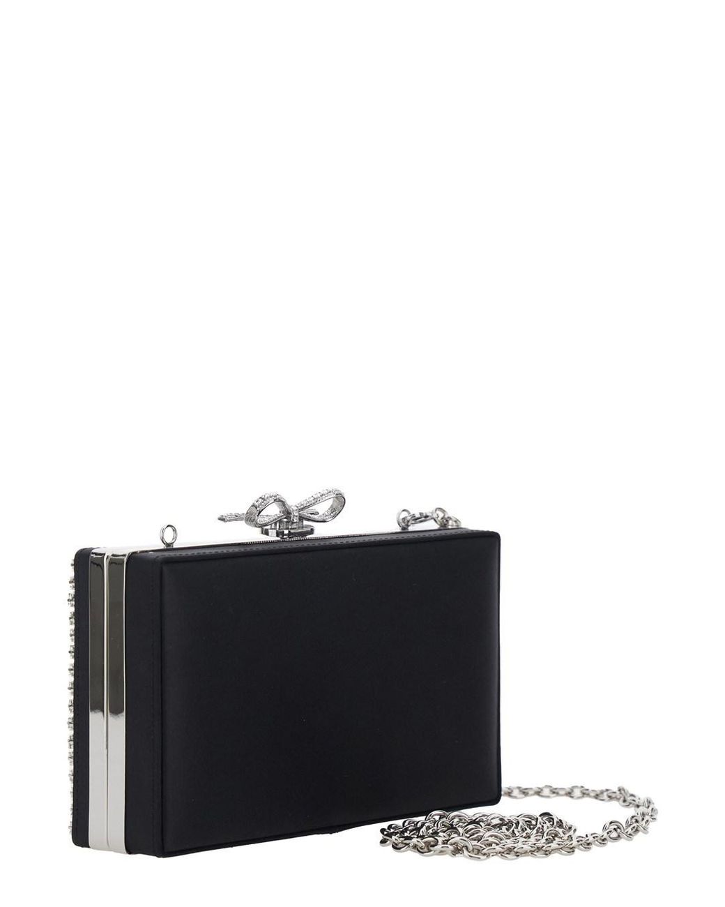 Self-Portrait Gray Clutch Bag Mesh Polyester
