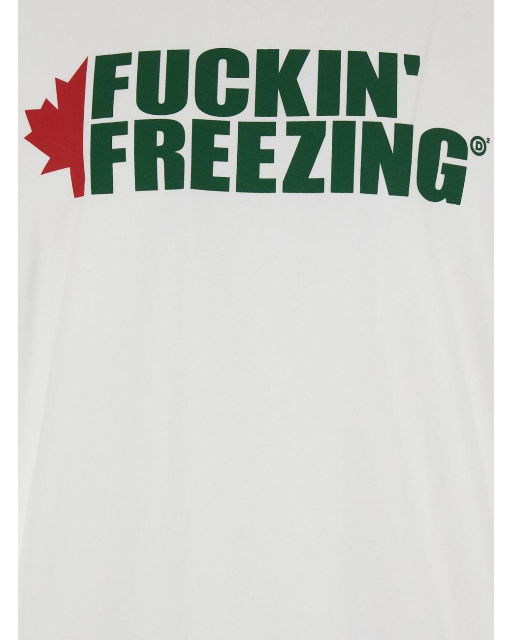 DSquared² White Crewneck T-Shirt With Print On The Front And Logo Lettering On The Rear for men
