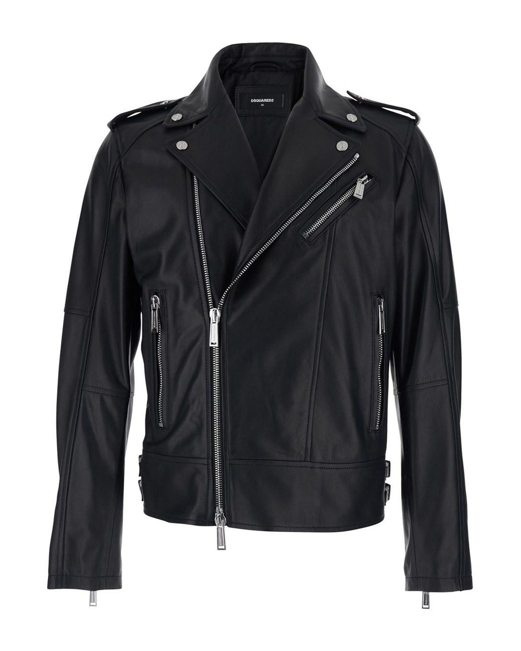 DSquared² Black Jacket With Three Zip Pockets On The Front for men