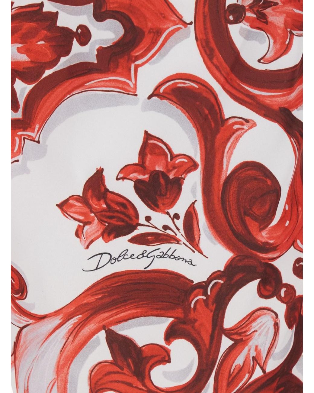 Dolce & Gabbana Red Swim Shorts Maiolica Print Beachwear for men
