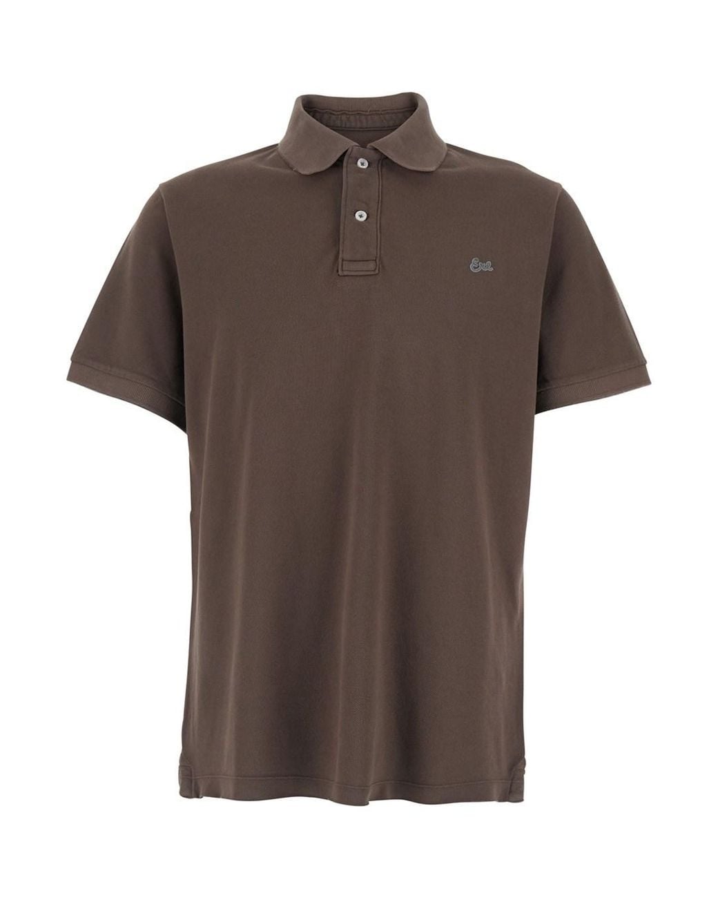 ERL Brown Polo Shirt Classic Collar for men
