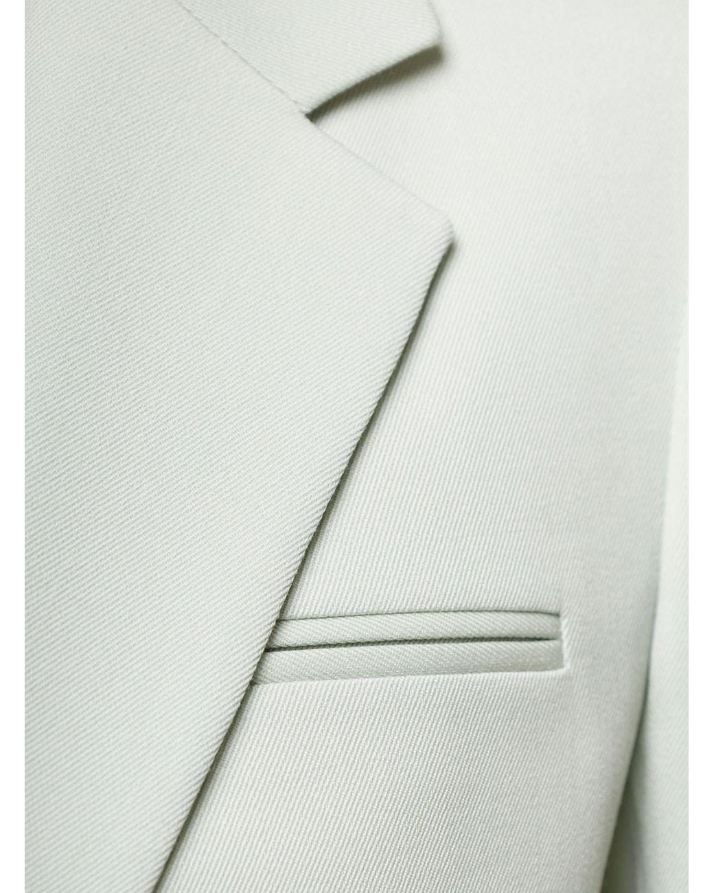 Blazer monopetto con tasche chiaro in lana di Lanvin in Gray