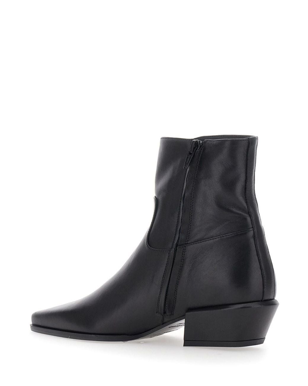 Semicouture Black 'Marisa' Ankle Boots With Pointed Design
