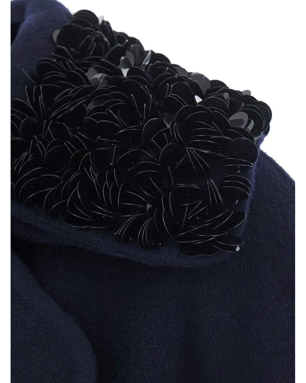 Jucca Blue Double-Breasted Coat With Wide Notched Revers And Removable