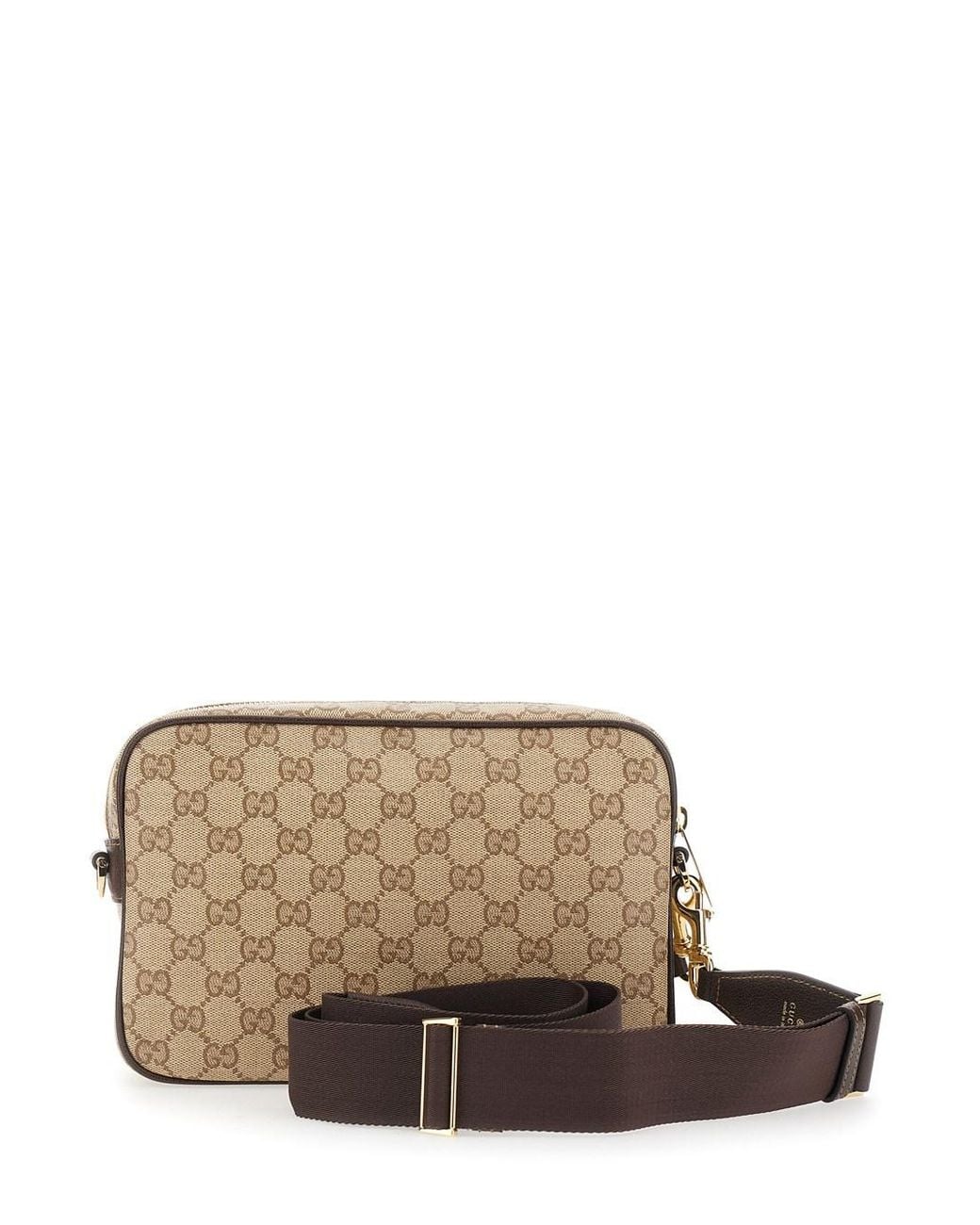 Gucci Natural Crossbody Bag With Web On The Front And Adjustable And Removable Strap for men