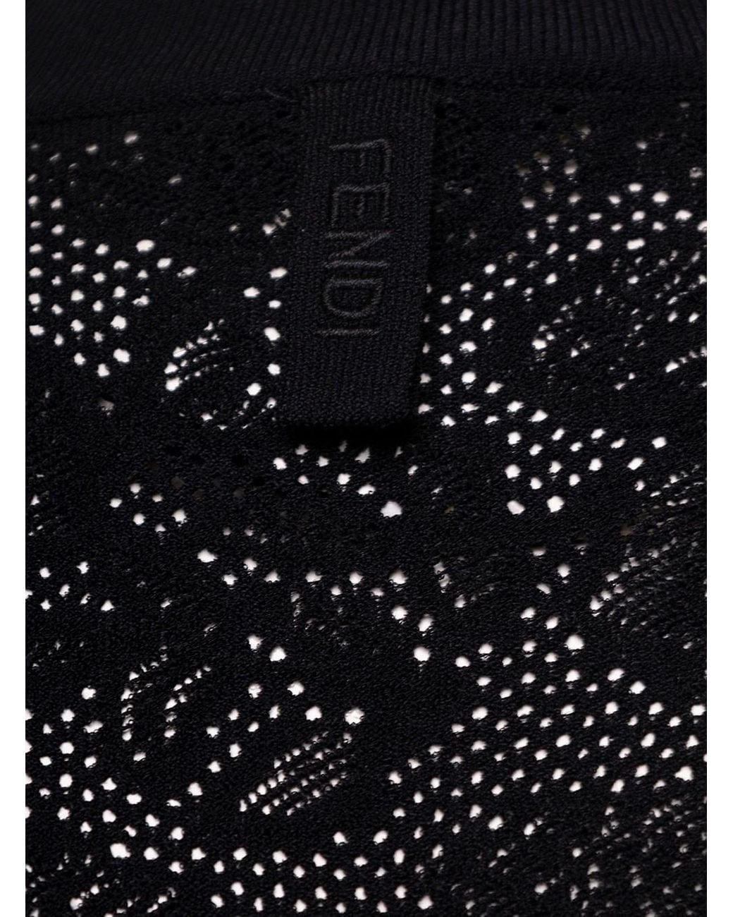 Fendi Black Lingerie Viscose Top