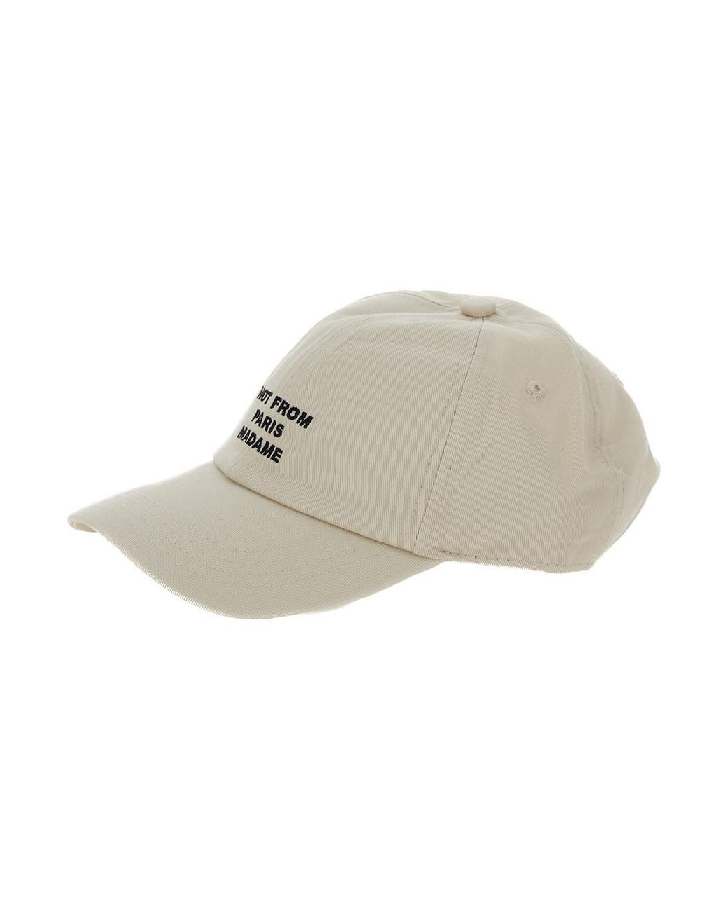 Drole de Monsieur White 'La Casquette Slogan' Baseball Cap With Logo E for men