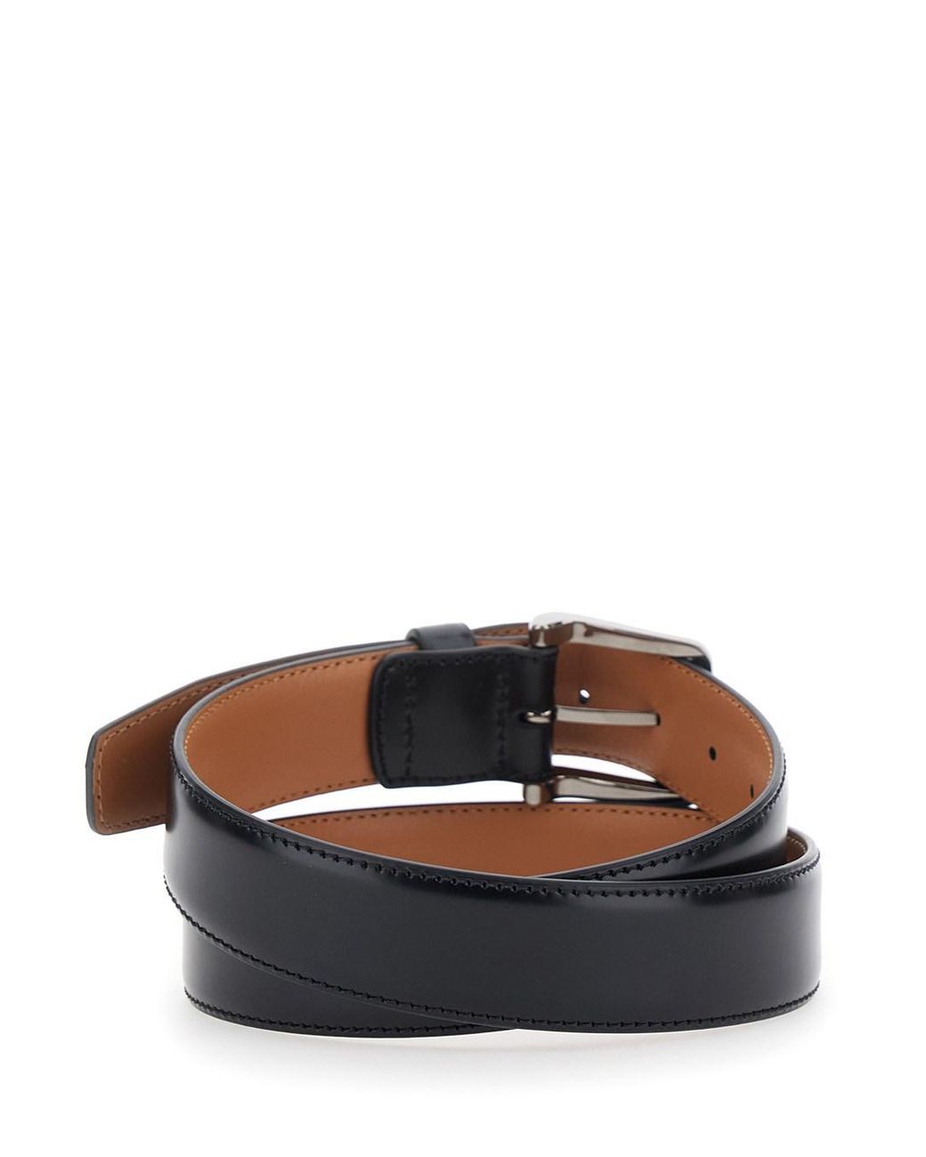 Tod's Black Classic Smooth Leather Belt With Metal Buckle for men