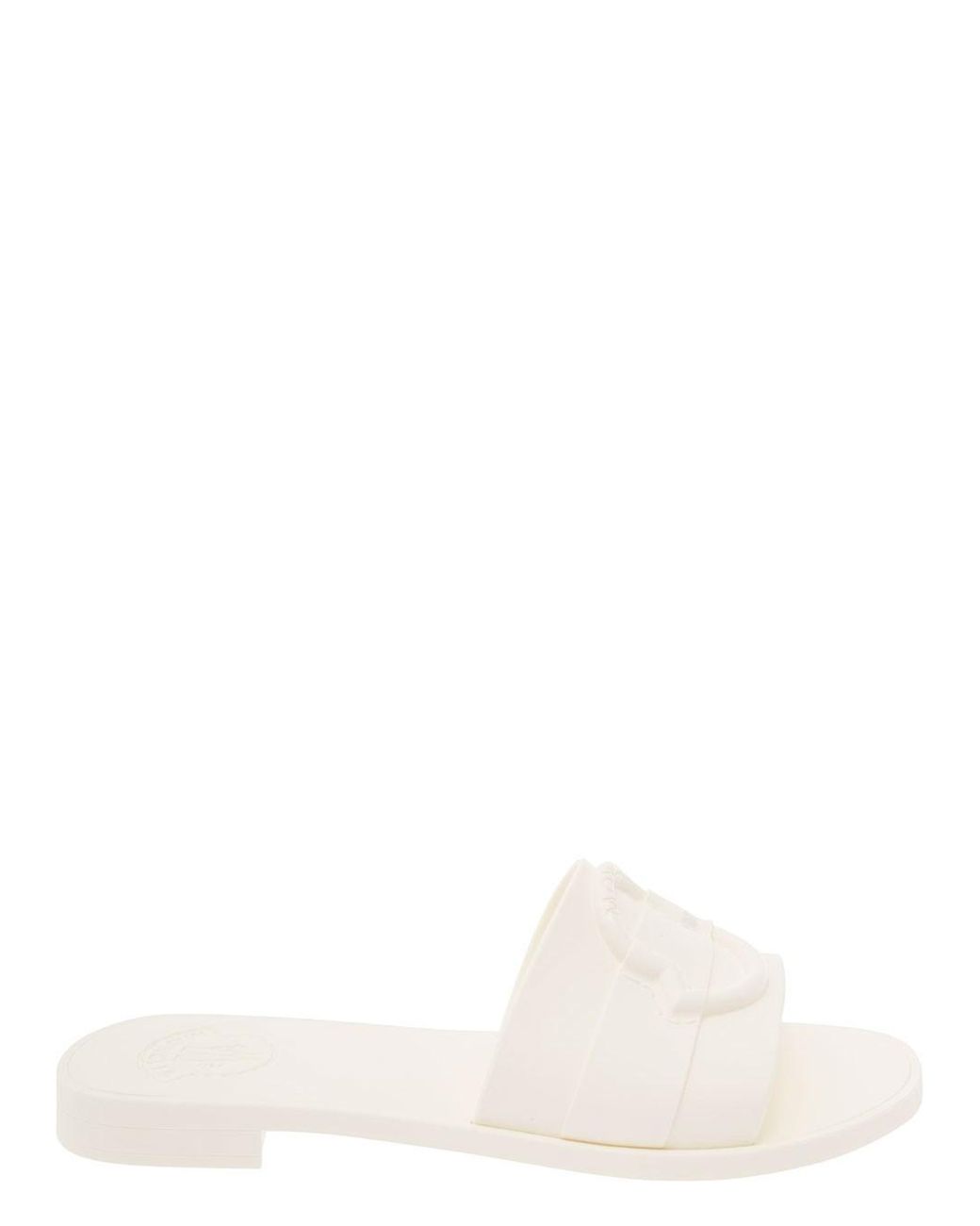 Moncler White Rubber Flip-Flops