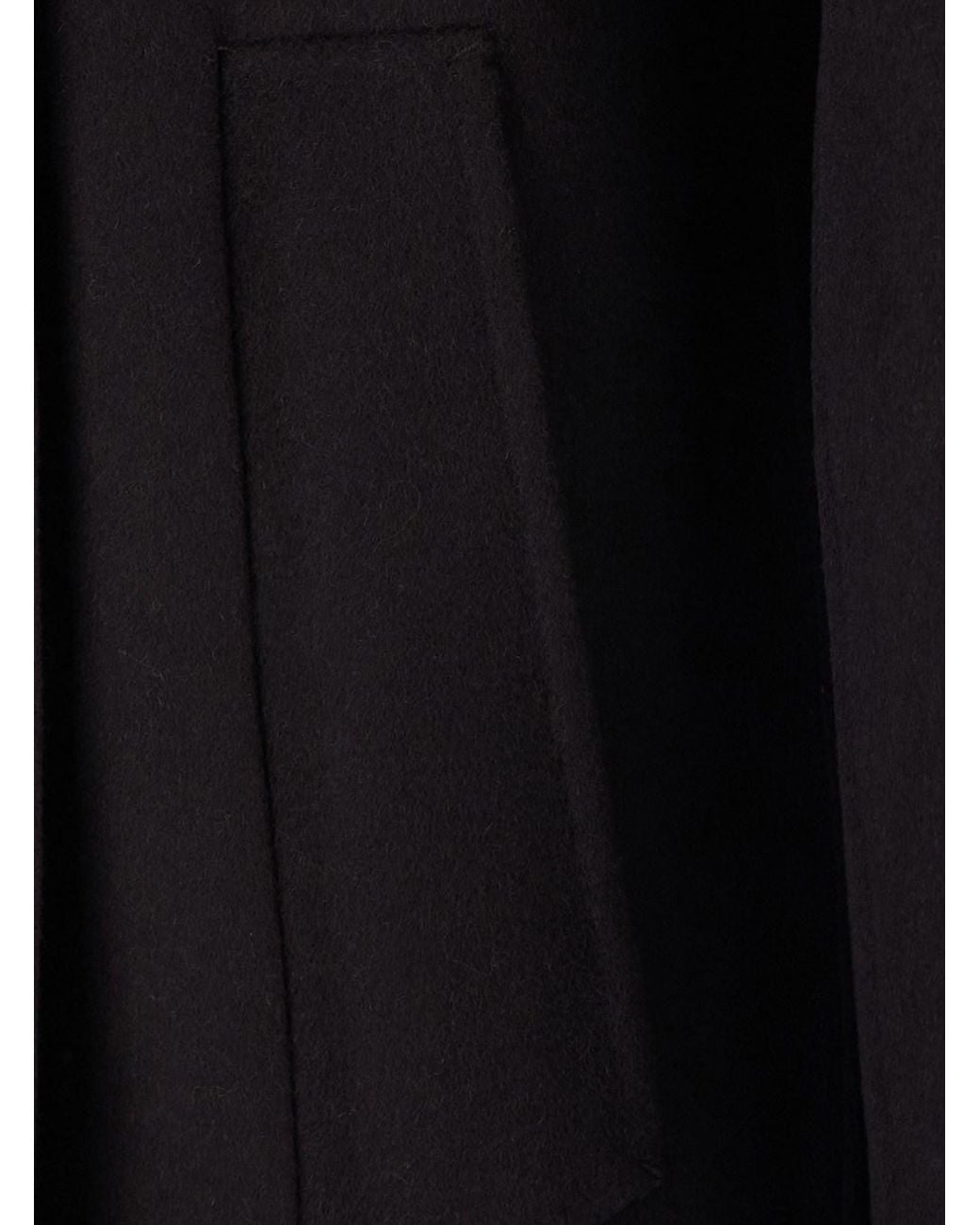 IVY & OAK Black 'Clara' Double-Breasted Coat With Notched Revers And Lon