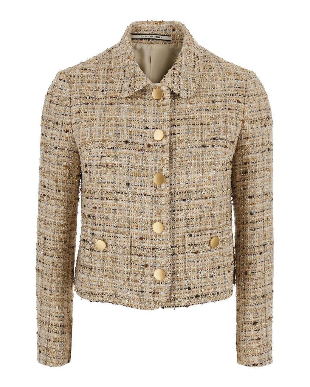 Tagliatore Natural Lurex Short Boucle Jacket