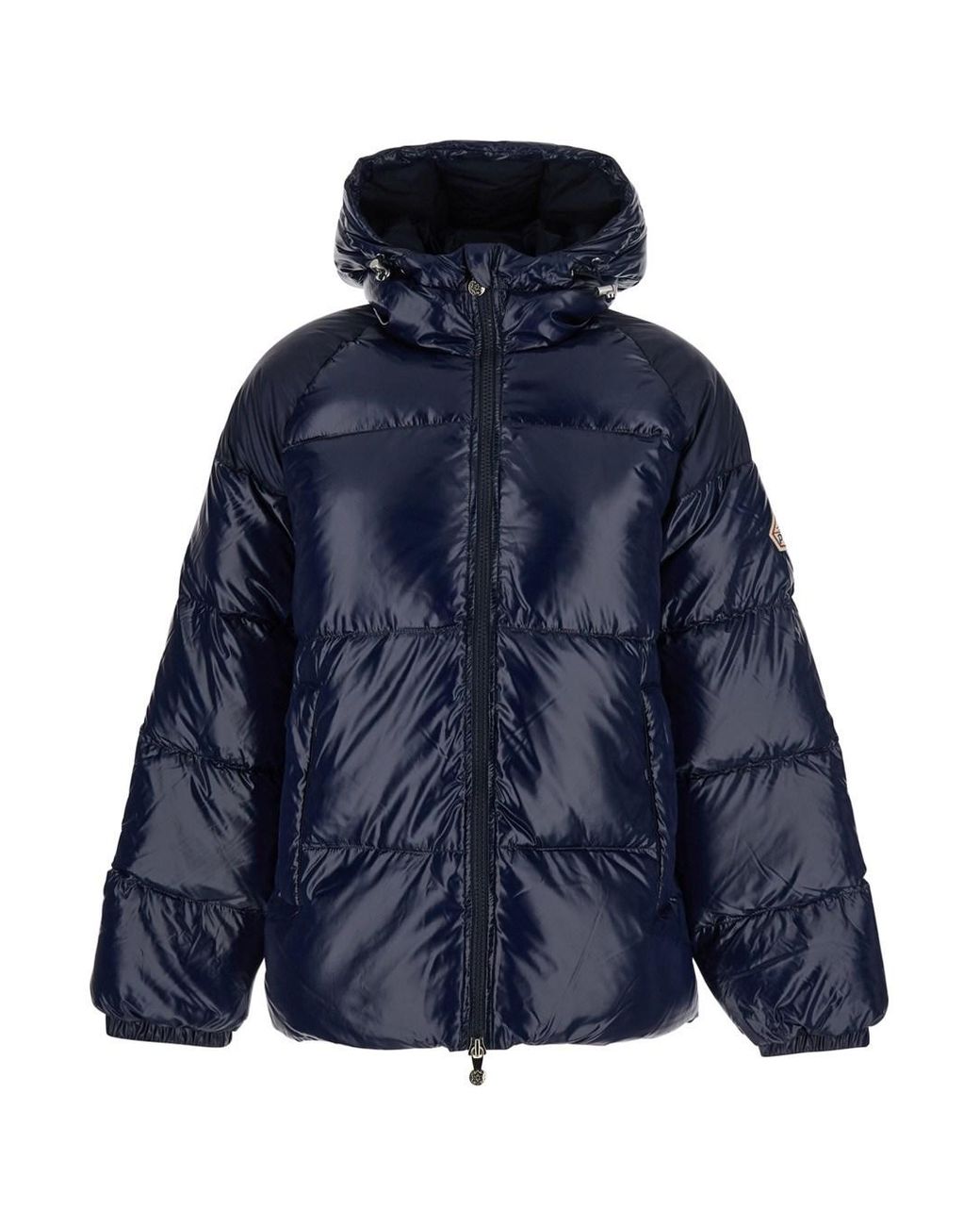 Piumino 'Sten' Con Cappuccio Con Coulisse E Logo Patch di Pyrenex in Blue