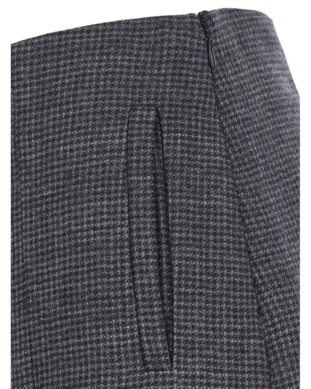 Grifoni Gray Split Midi Skirt