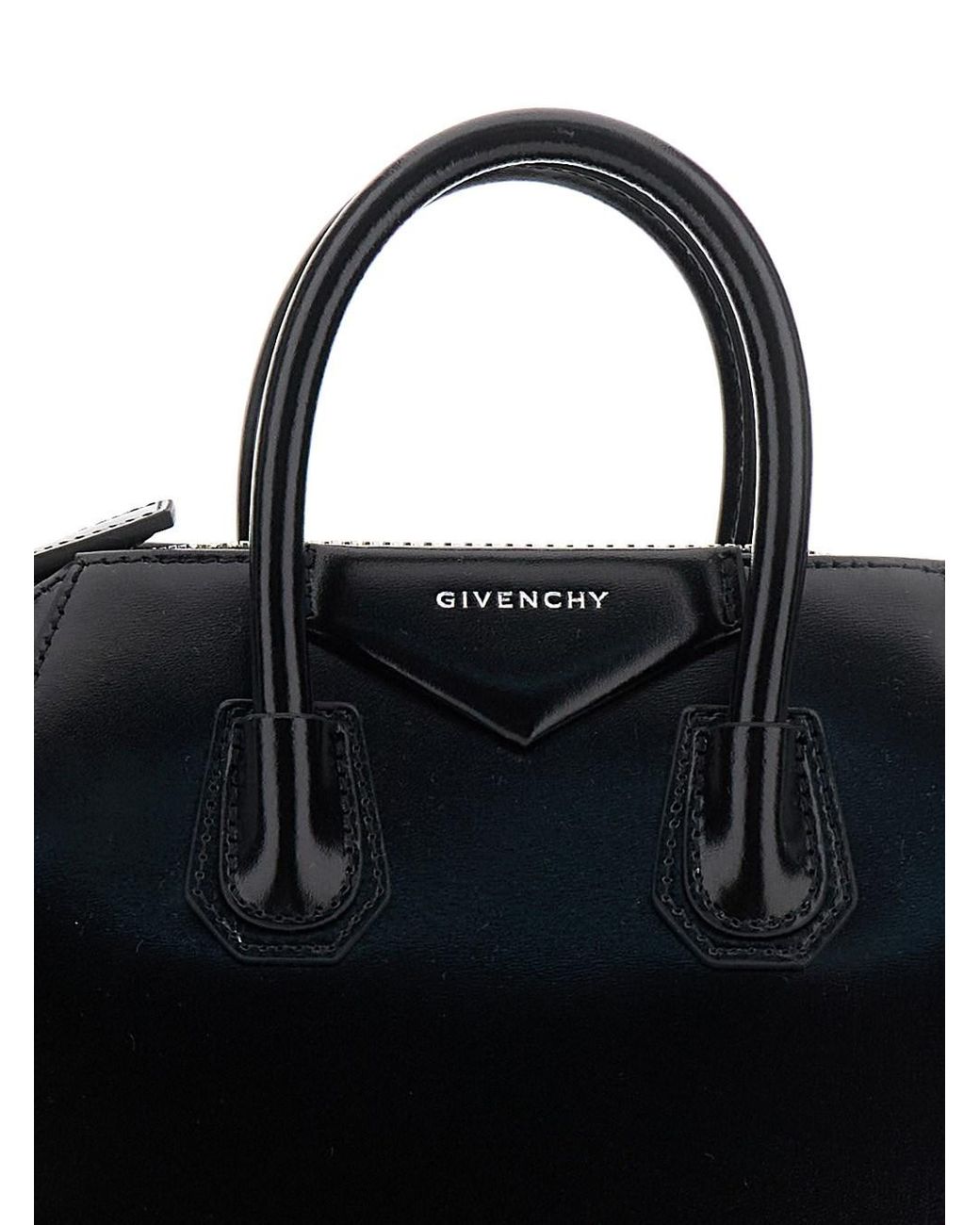 Givenchy Black Handbag 'Antigona' With Laminated Logo