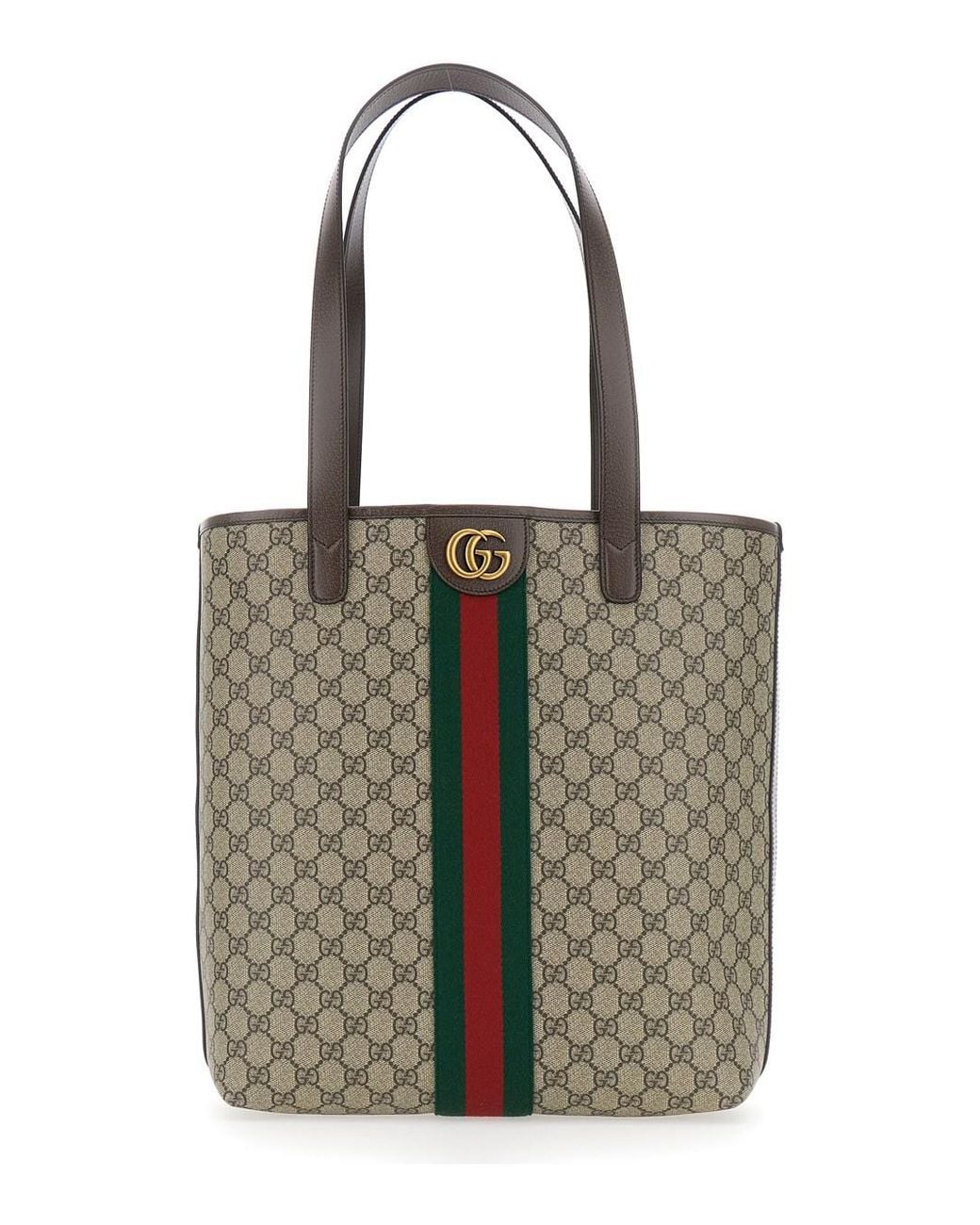 Gucci White 'Ophidia' Shoulder Bag With Gg Plaque On The Front And Web Detail On The Front for men