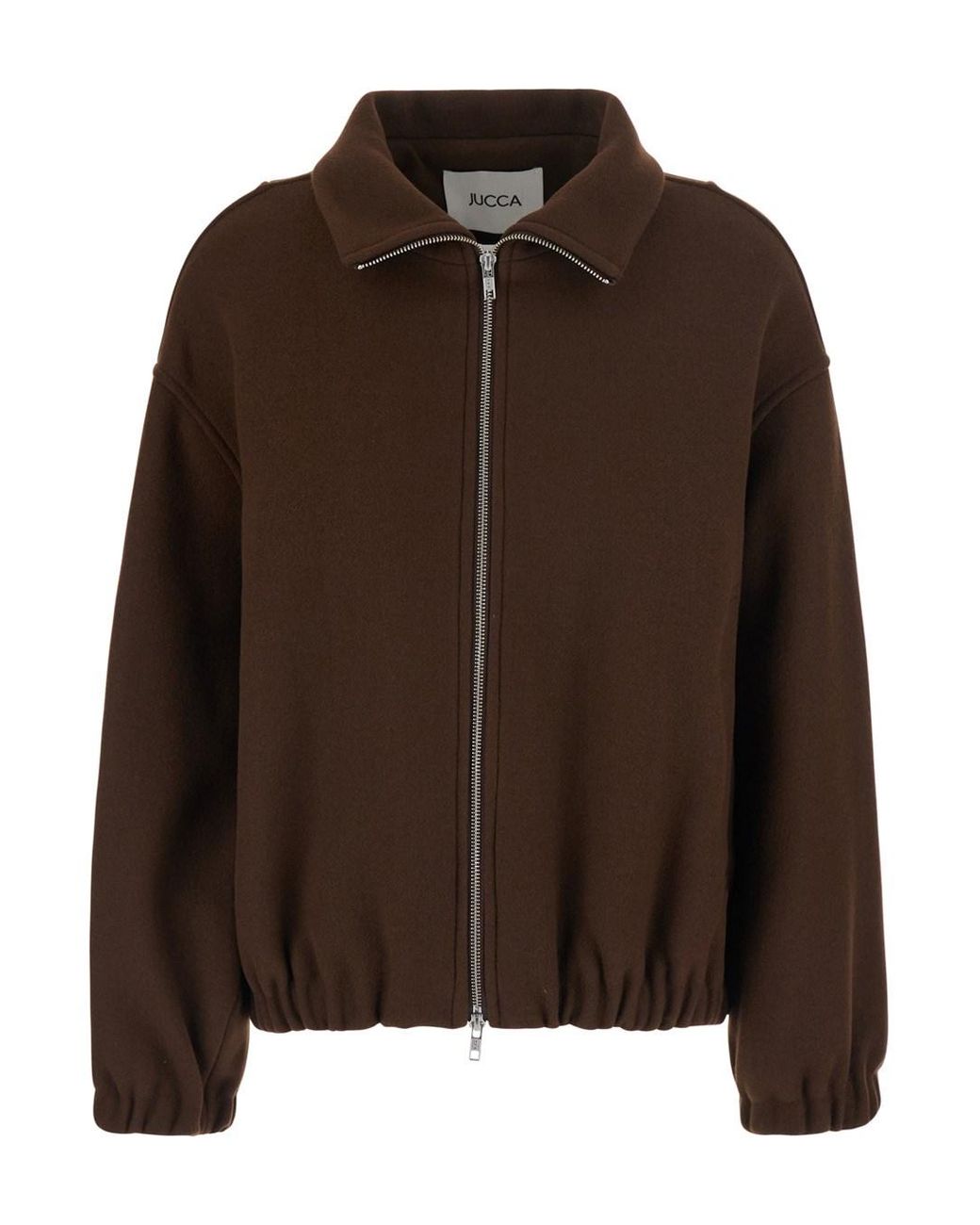 Jucca Brown High Collar Bomber With Dropped Shoulders