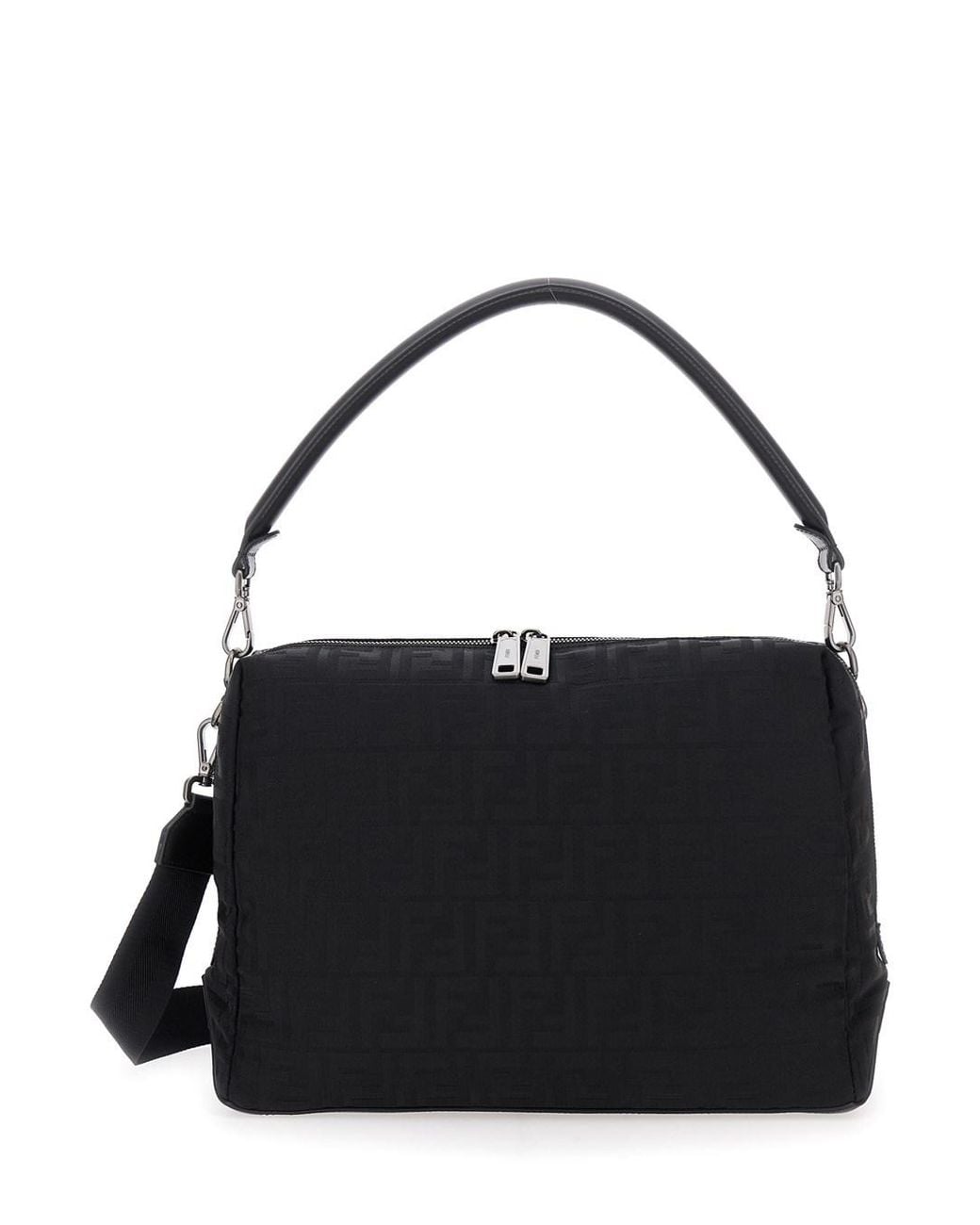 Fendi Black 'Lui Large' Shoulder Bag With All-Over Ff Motif for men