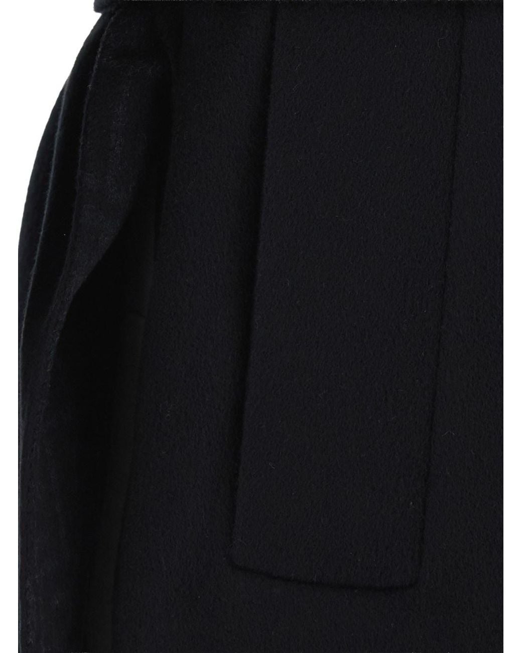Fendi Black Coat Ff Double Wool