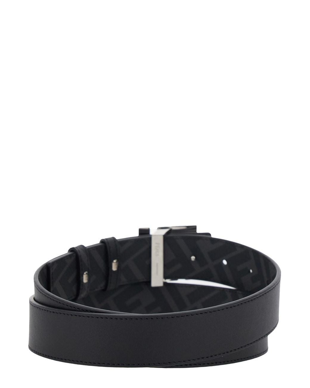 Fendi Black Reversible Belt With Square Ff Buckle for men