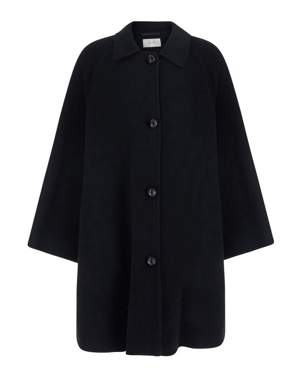 The Row Blue 'Ina' Coat With Shirt Collar And Woven Buttons