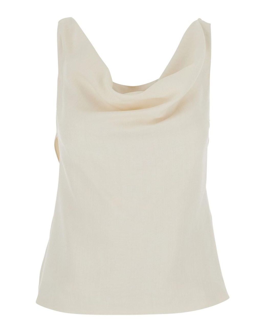 Brunello Cucinelli White Top With Draped Neck