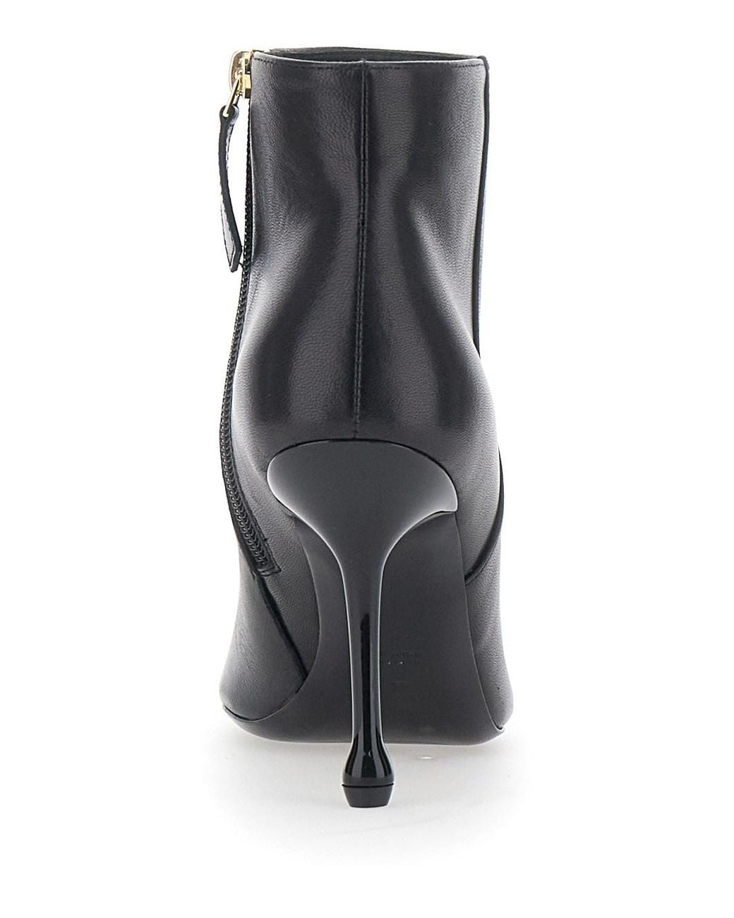 Le Plain Black Bootie 90 Ankle Boots With Fabric Upper