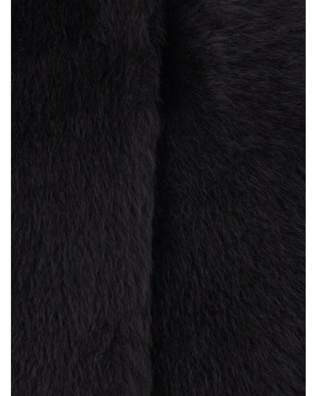 Suprema Blue Shearling Jacket With Hood And Hidden Front Closure