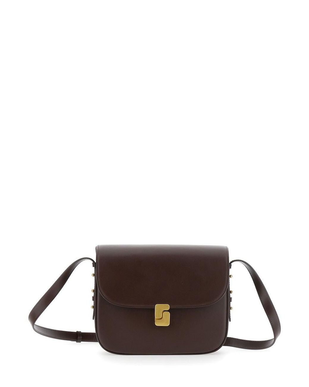 Soeur Brown 'Bellissima Maxi' Crossbody Bag With Logo Detail On The Fr