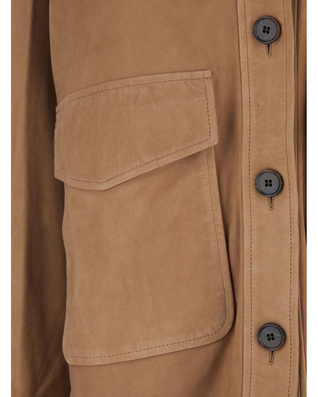 Arma Brown 'Kaylee' Jacket With Classic Collar And Applied Pockets On