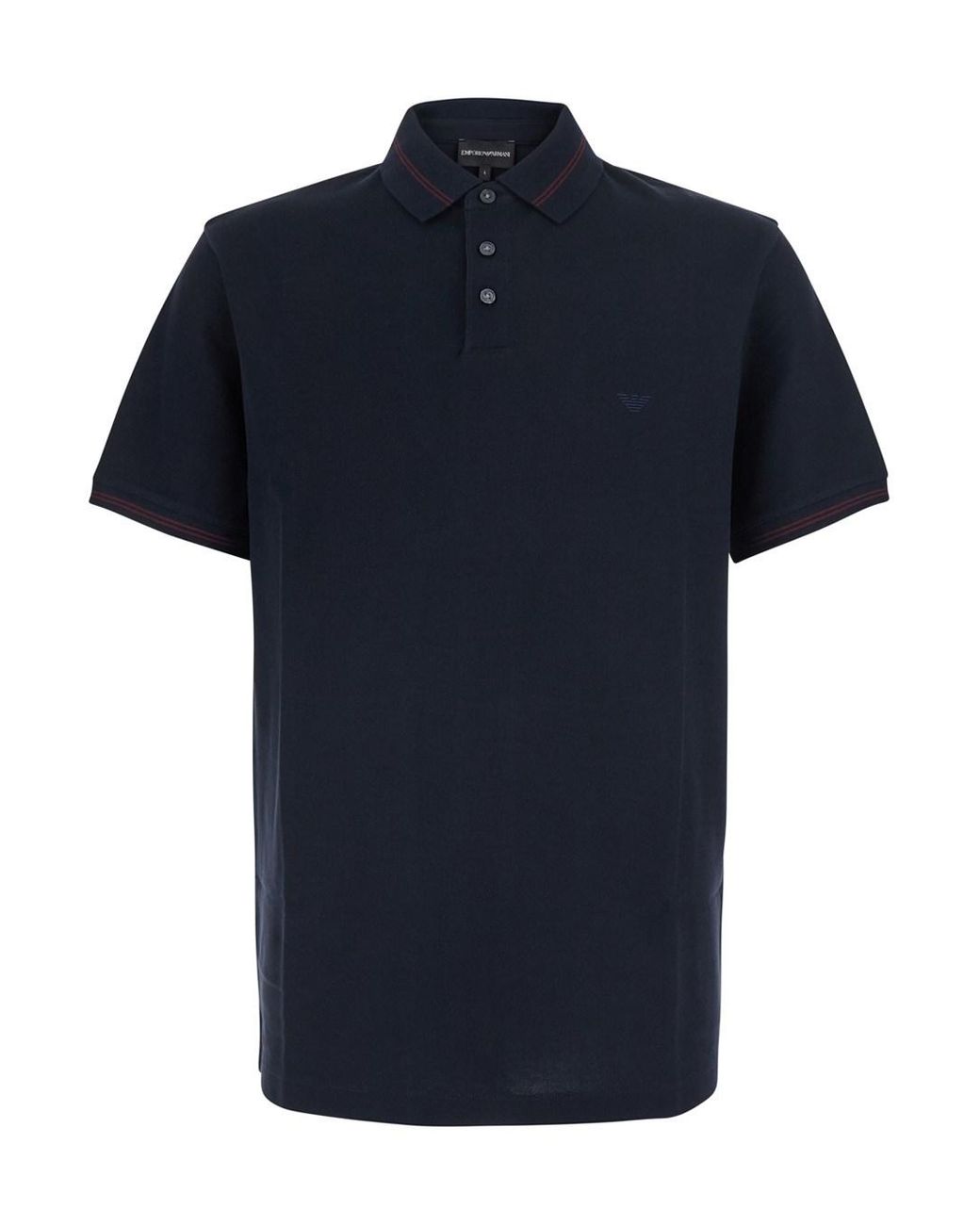 Emporio Armani Blue Piquet Polo Shirt Cotton T-Shirts for men