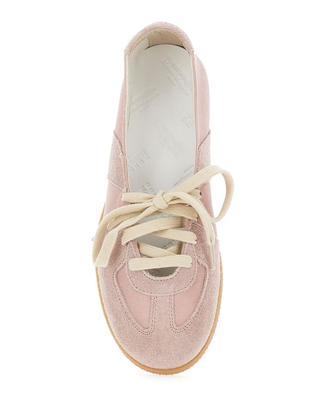 Maison Margiela Pink Low Top Sneakers Leather-Suede Sheep Trainers