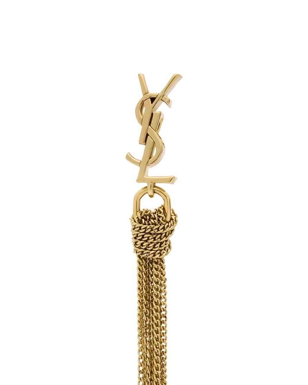 Saint Laurent White Earrings Cassandre Brass