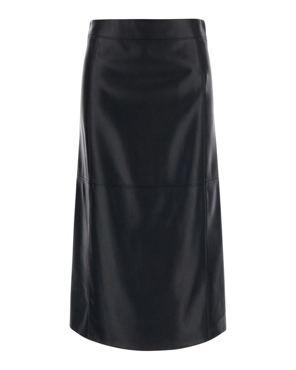 Max Mara Black Max Mara Midi Skirt Crisma Leather Polyester