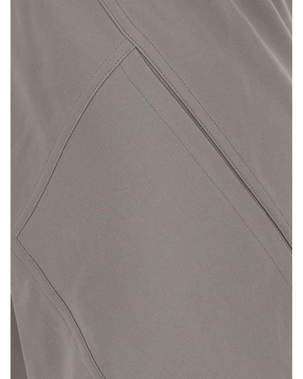 Rick Owens Gray Wide-Leg Trousers Viscose Blend