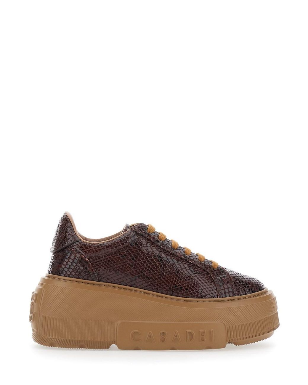 Casadei Brown Sneakers Nexus Leather Trainers