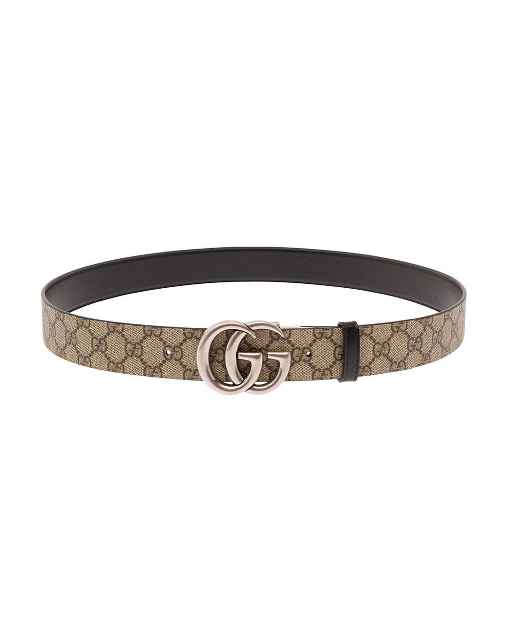 Gucci White Reversible Belt With Double G Buckle for men