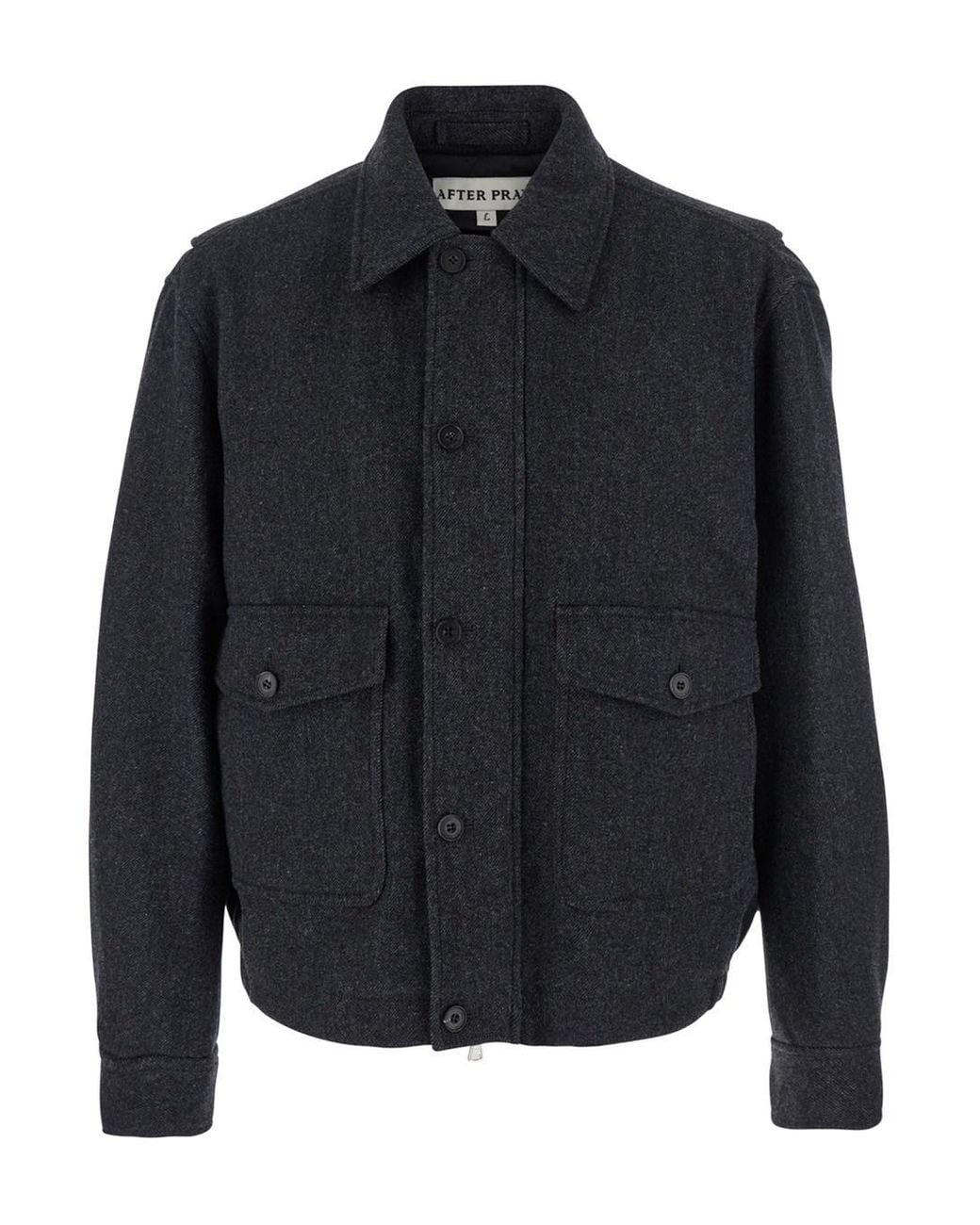 AFTER PRAY Blue 'Classic A-2' Jacket With Classic Collar And Front Bu for men