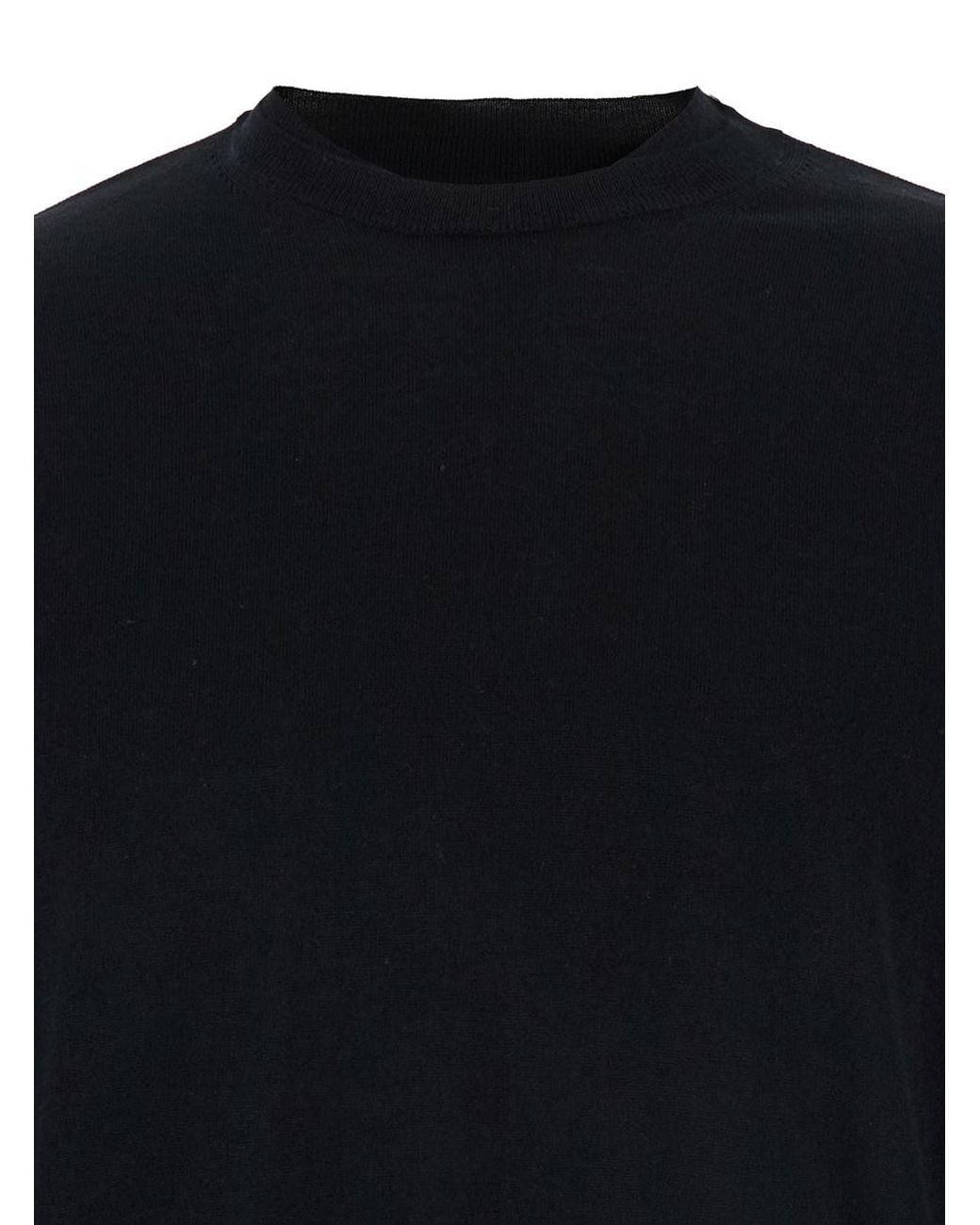 Low Brand Black Crew Neck Pullover for men