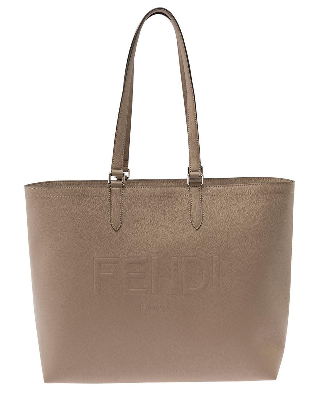 Borsa Shopper Con Logo Impresso di Fendi in Brown da Uomo